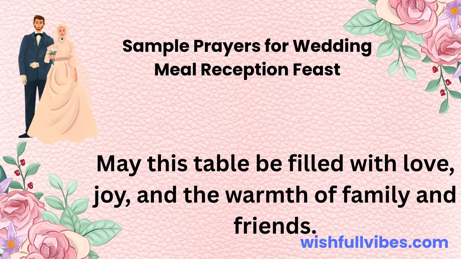 Sample Prayers for Wedding Meal Reception Feast