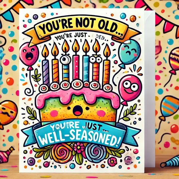 Witty and humorous birthday greetings.