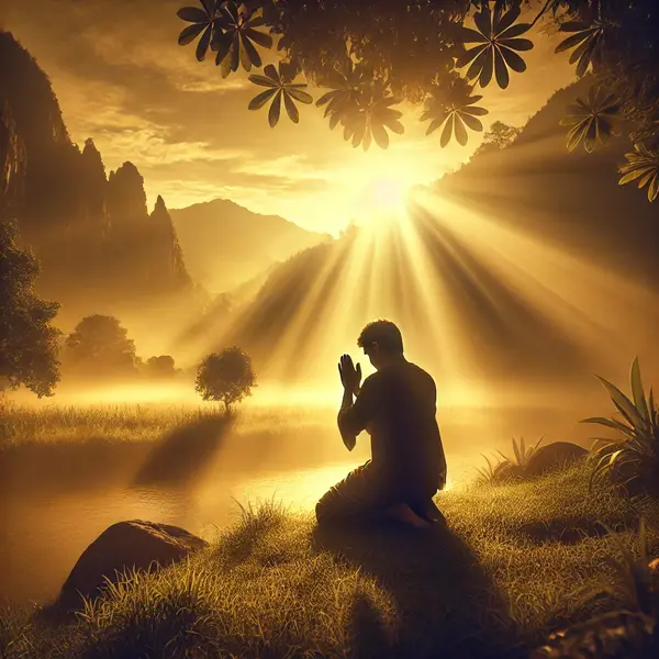 Offering prayer focused on God's peace and provision

