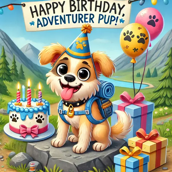Funny and Sweet Birthday Wishes for Dog Who Loves Adventures
