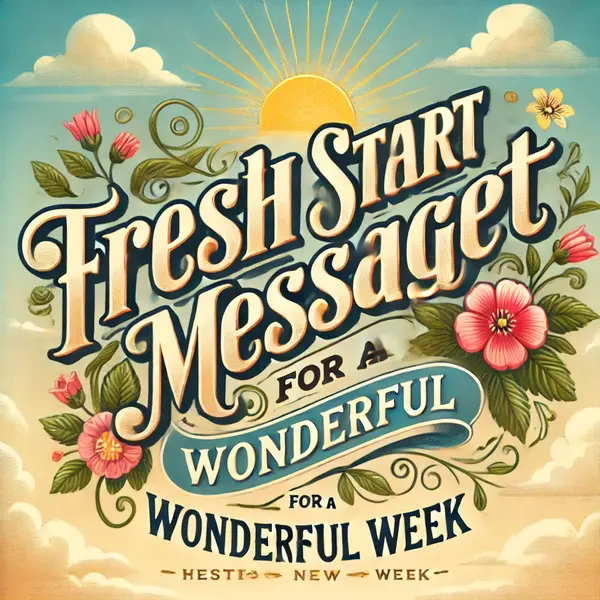 Fresh Start Messages for a Wonderful Week