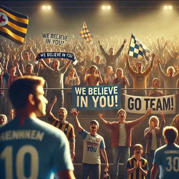 Encouraging support from fans to players