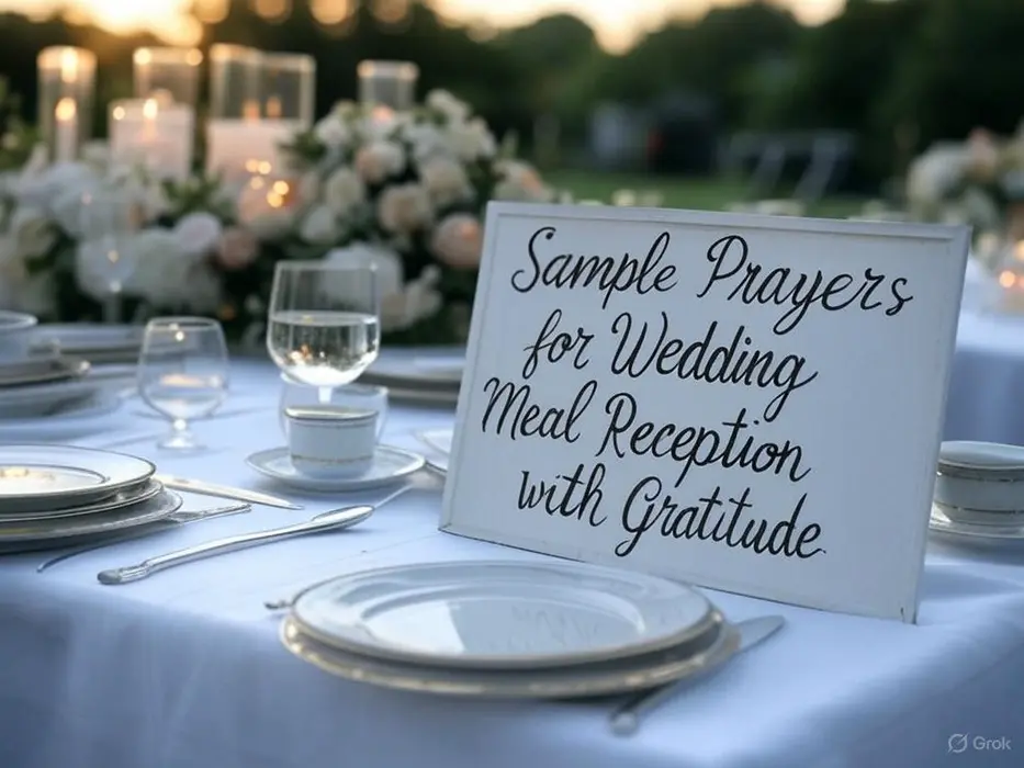 Sample Prayers for Wedding Meal Reception Feast with Gratitude