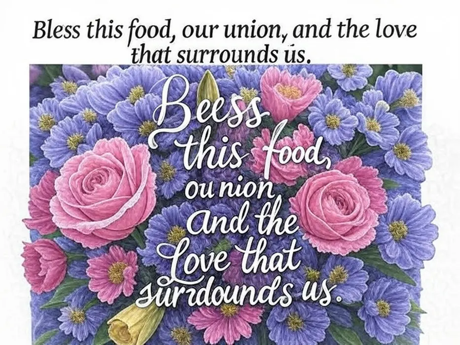 Sample Prayers for Wedding Meal Reception Feast with Love