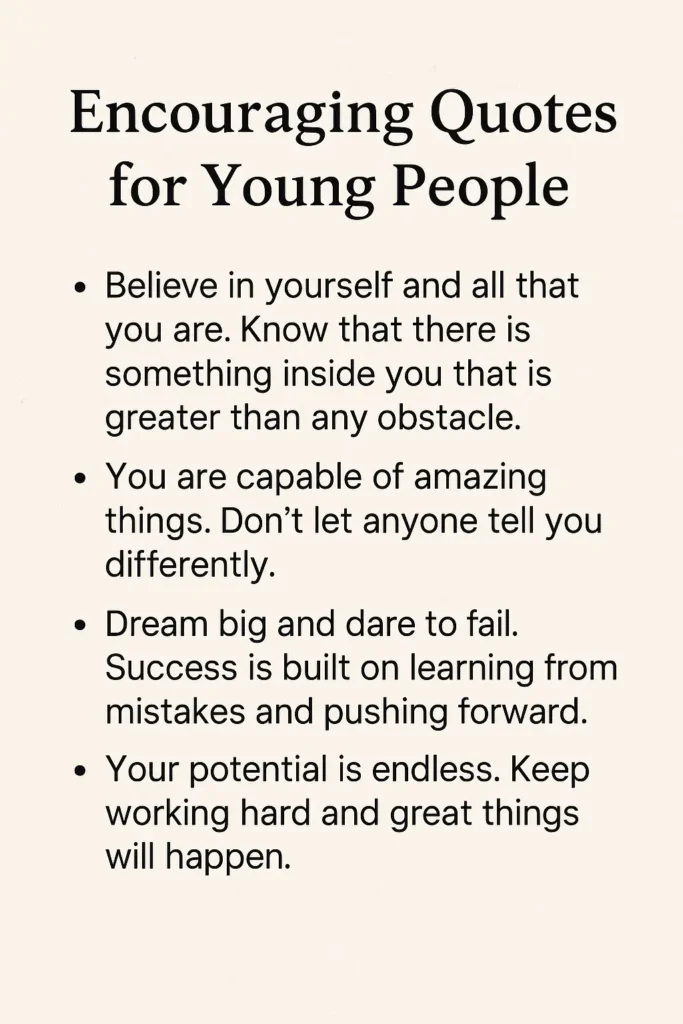 Encouraging Quotes for Young People