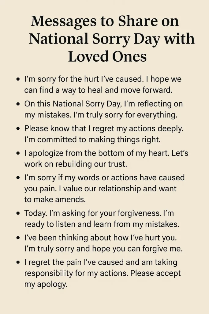 Messages to Share on National Sorry Day with Loved Ones