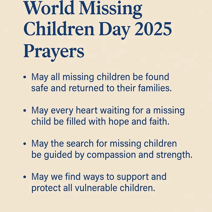 World Missing Children Day Prayers
