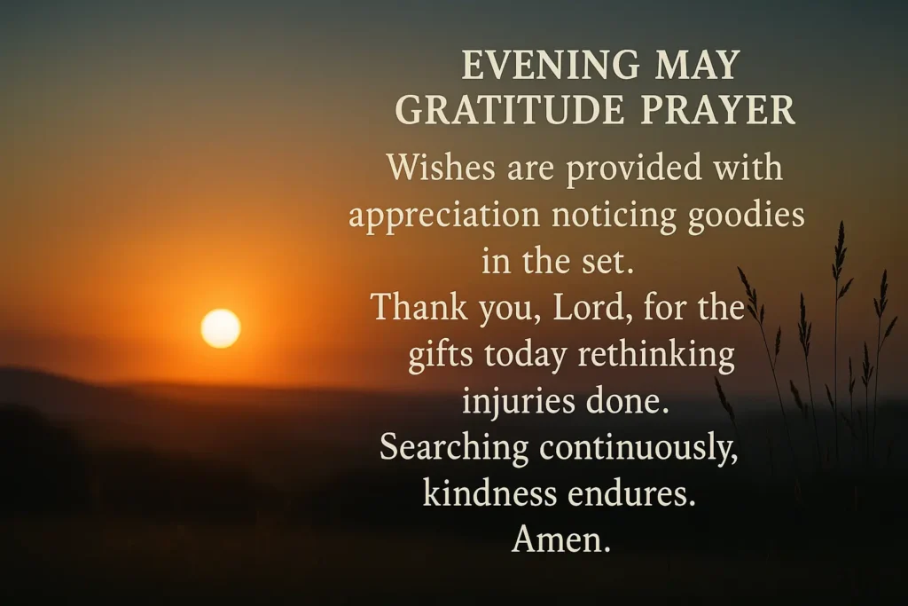Evening May Gratitude Prayer Wishes
