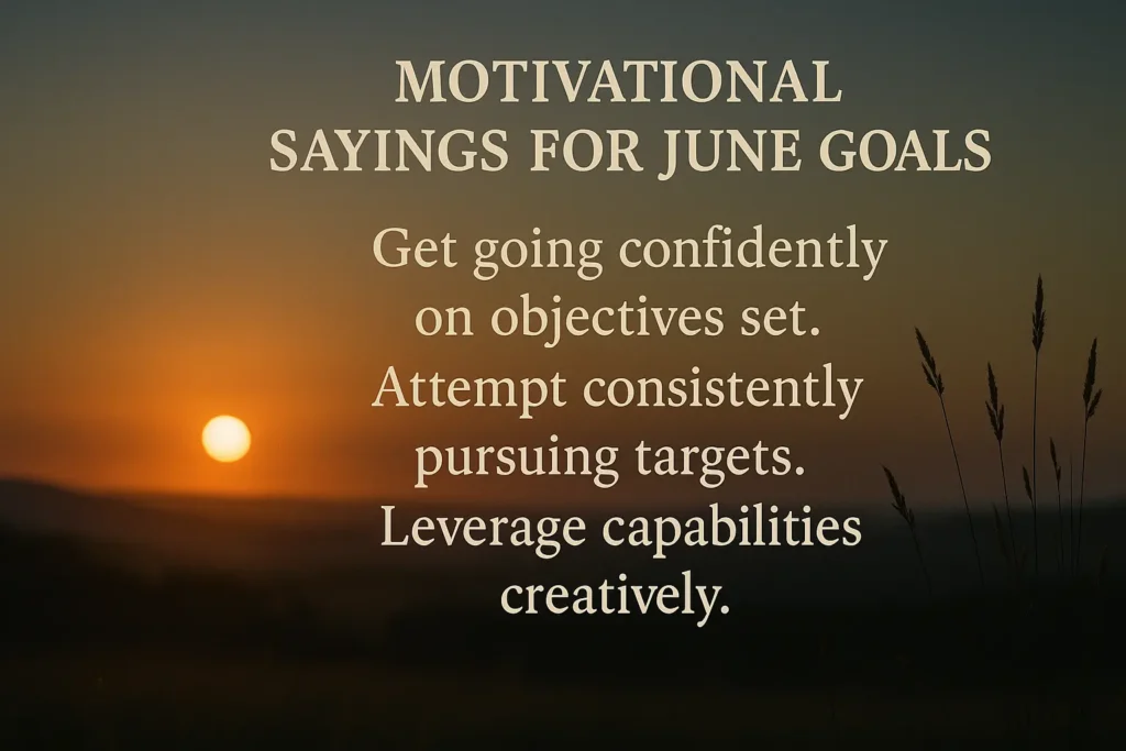Motivational Sayings for June Goals