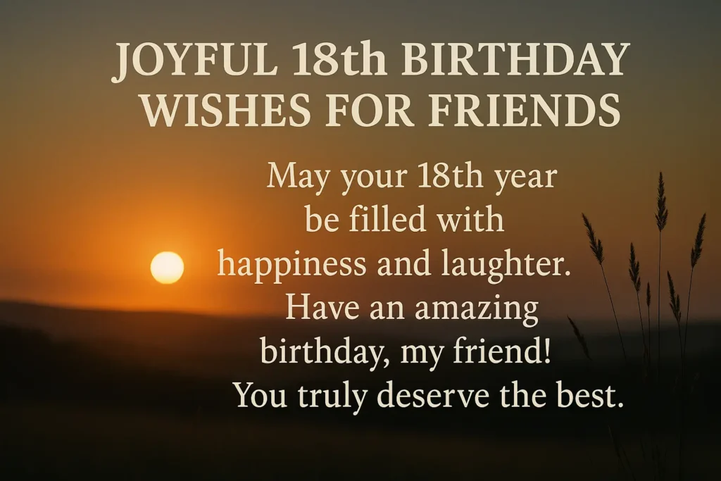 Joyful 18th Birthday Wishes for Friends