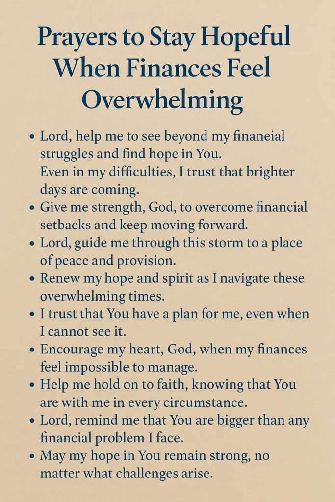 Prayers to Stay Hopeful When Finances Feel Overwhelming