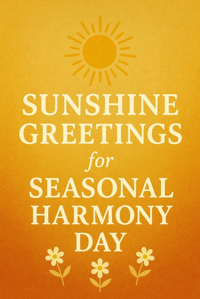 Sunshine Greetings for Seasonal Harmony Day