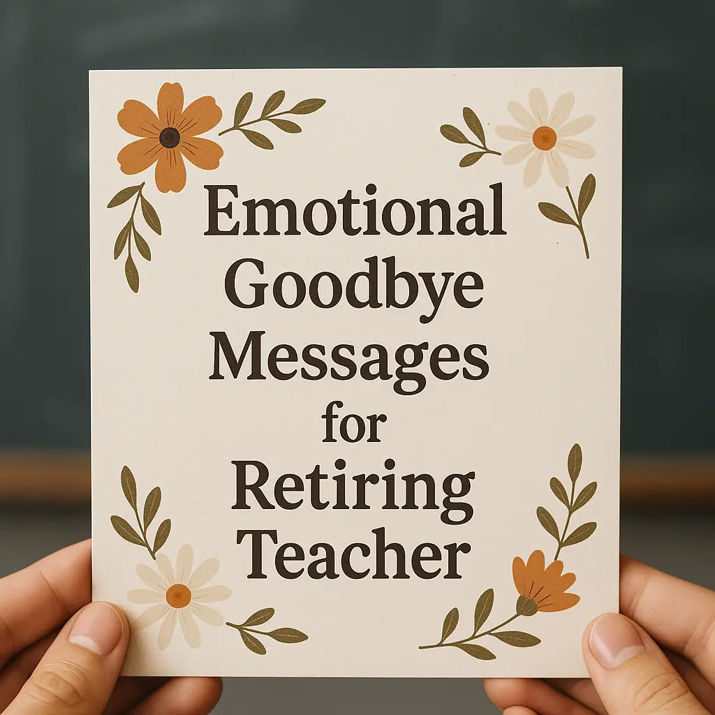 Emotional Goodbye Messages for Retiring Teacher