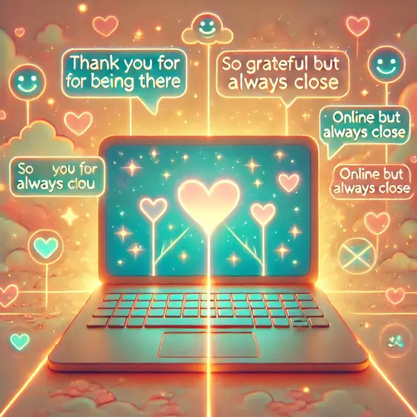 Grateful messages for online friendships