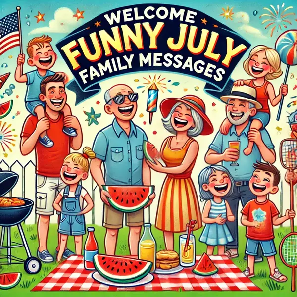 Welcome Hilarious July Family Messages